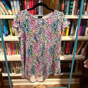 Colorful Leopard Print Top